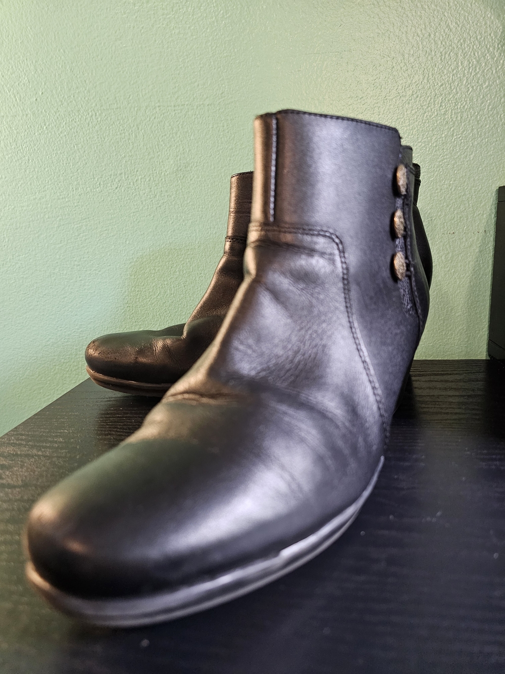 Clarks Black Ankle Boots - Classic Button Detail Women's Size 9